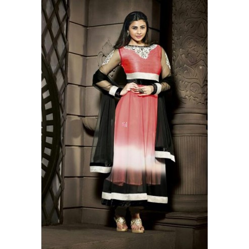 Daisy Shah Red Georgette Anarkali Suits