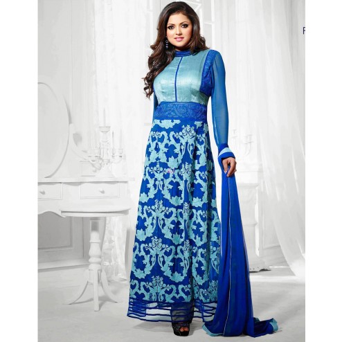 Drashti Dhami Blue Georgette Anarkali Suits